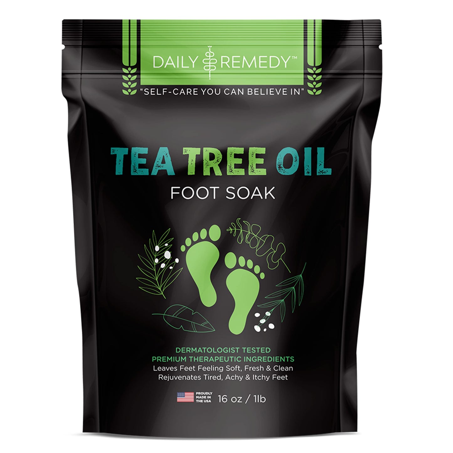 Tea Tree Oil Foot Soak for Athletes Foot, Toenail Fungus, Foot Odor and Foot Callus 16 oz