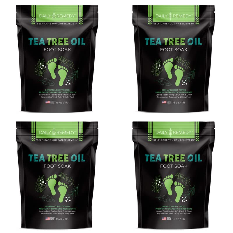 Tea Tree Oil Foot Soak for Athletes Foot, Toenail Fungus, Foot Odor and Foot Callus 16 oz