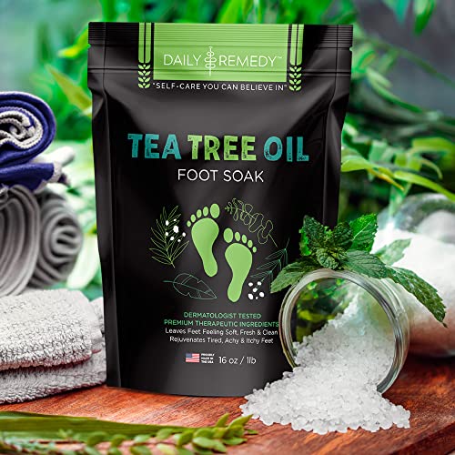 Tea Tree Oil Foot Soak for Athletes Foot, Toenail Fungus, Foot Odor and Foot Callus 16 oz