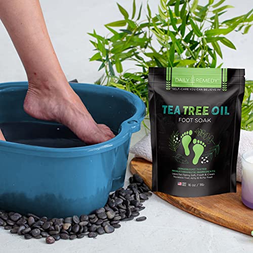 Tea Tree Oil Foot Soak for Athletes Foot, Toenail Fungus, Foot Odor and Foot Callus 16 oz