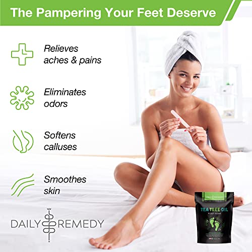 Tea Tree Oil Foot Soak for Athletes Foot, Toenail Fungus, Foot Odor and Foot Callus 16 oz