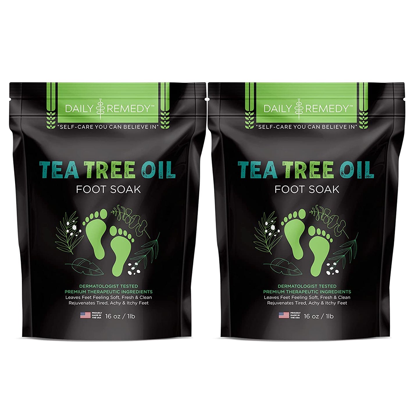 Tea Tree Oil Foot Soak for Athletes Foot, Toenail Fungus, Foot Odor and Foot Callus 16 oz