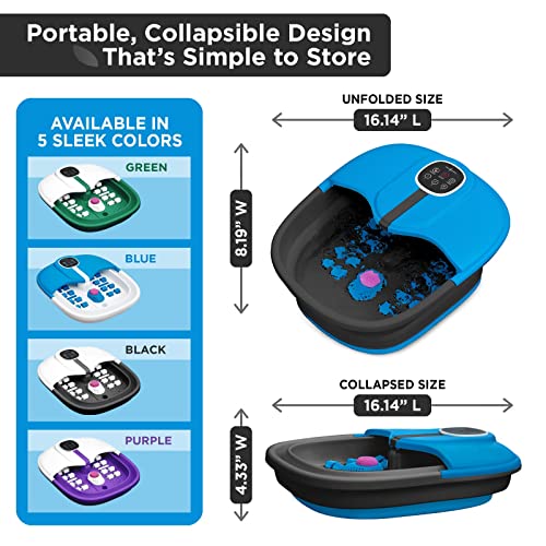 Collapsible Electric Foot Spa Basin with Heat, Jets and Rollers