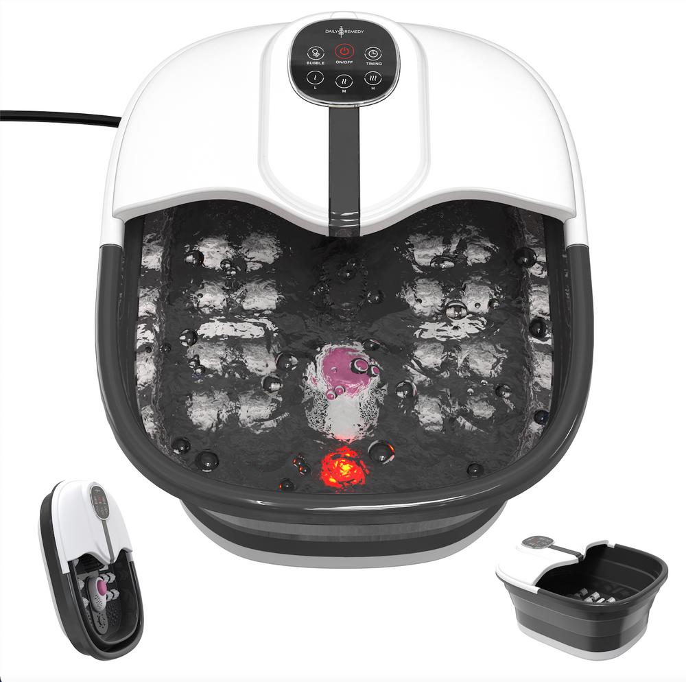 Collapsible Electric Foot Spa Basin with Heat, Jets and Rollers