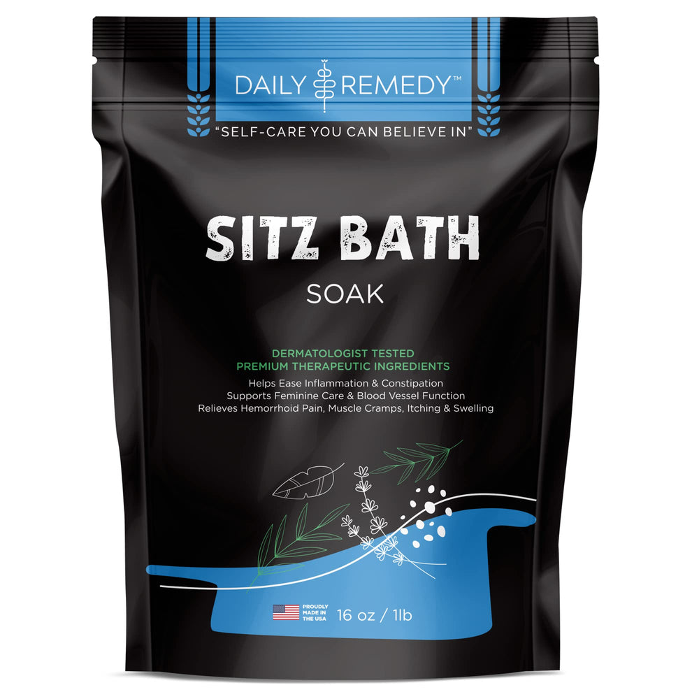 All Natural Sitz Bath Soak with Epsom Salt - Made in USA - for Postpartum Care, Hemorrhoid Treatment, Fissure Treatment & Yoni Steam 16 oz